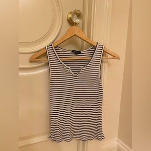 Ambiance Black and White Stripe Tank Top